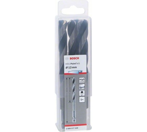 Набор сверл (5 шт; HEX 12.0 мм) по металлу HSS PointTeQ  Bosch 2608577549 1