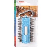 Набор 20 бит + держатель с карабином светло-синий Bosch 2607002822