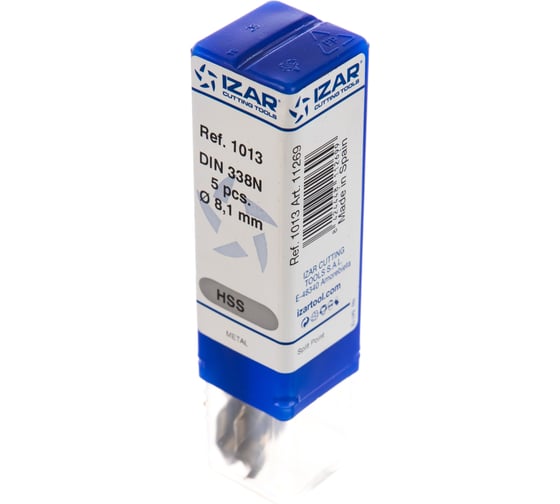 Сверло по металлу DIN338N (5 шт; 8.1х117х75 мм; HSS-G) IZAR 11269