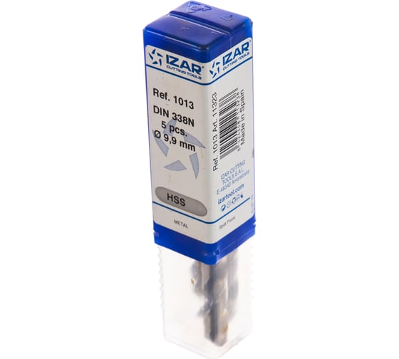 Сверло по металлу DIN338N (5 шт; 9.9х133х87 мм; HSS-G) IZAR 11323