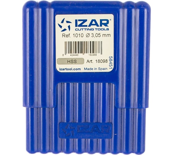 Сверло по металлу DIN338N (10 шт; 3.05х65х36 мм; HSS-vap) IZAR 18098