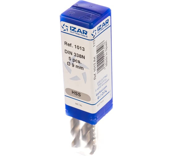 Сверло по металлу DIN338N (5 шт; 9х125х81 мм; HSS-G) IZAR 11310