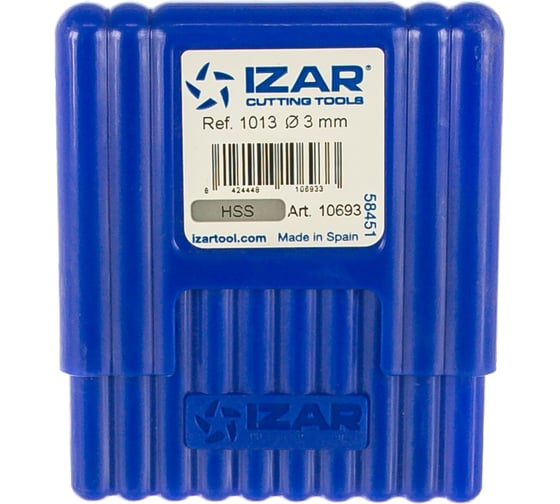 Сверло по металлу (10 шт; 3х61х33 мм; HSS-G) IZAR 10693