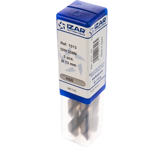 Сверло по металлу (5 шт; 13х151х101 мм; HSS-G) IZAR 16556