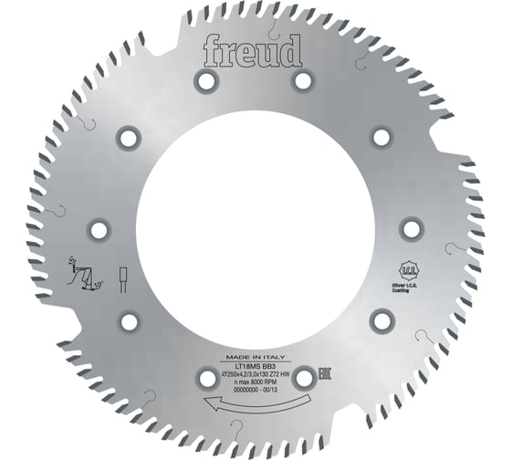 Пила дисковая 250x4.2x130 мм, Z72, HM Freud LT18MS BB3 1