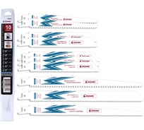 Кобальтовые полотна по древесине с гвоздями, металлу и дереву 150-225 мм, 10 шт, для сабельной пилы Ezarc 802041