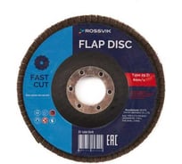 Круг шлифовальный лепестковый Тип 29 115x22 мм, P 120, Zr, 80 м/с, 12250 об/мин Rossvik 29_115х22_120
