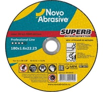 Круг отрезной по металлу SUPERB (180x1.6x22.23 мм) NovoAbrasive WM18016
