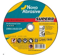 Круг отрезной по металлу SUPERB (230x1.6x22.23 мм) NovoAbrasive WM23016
