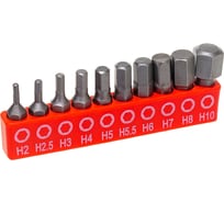 Набор вставок 1/4"DR 6-гранных (10 шт; 2-10 мм) ROCKFORCE RF-21021