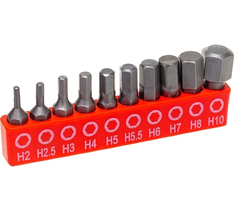 Набор вставок 1/4"DR 6-гранных (10 шт; 2-10 мм) ROCKFORCE RF-21021