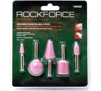 Набор камней абразивных в блистере (5 шт; хвостовик 6 мм) ROCKFORCE RF-GSK503(29654)