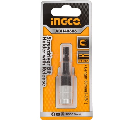 Держатель для бит с фиксатором 60 мм INGCO ABH40606