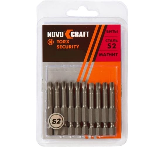 Биты для шуруповерта Torx Security с отверстием 40x50 мм, 10 шт NOVOCRAFT B45-21-05040S