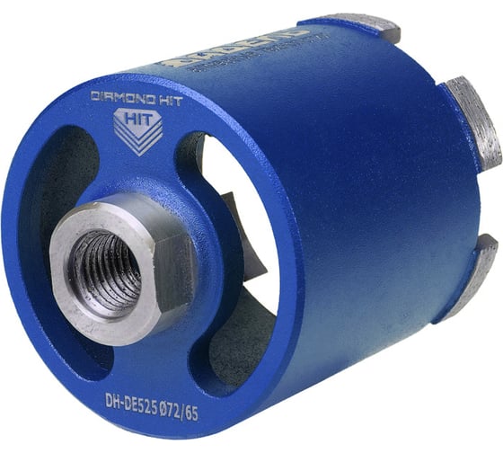 Сверло алмазное DH-DE525 72x65 мм, M16, R, 6LSP для подрозетников Адель DHDED5257265166 1