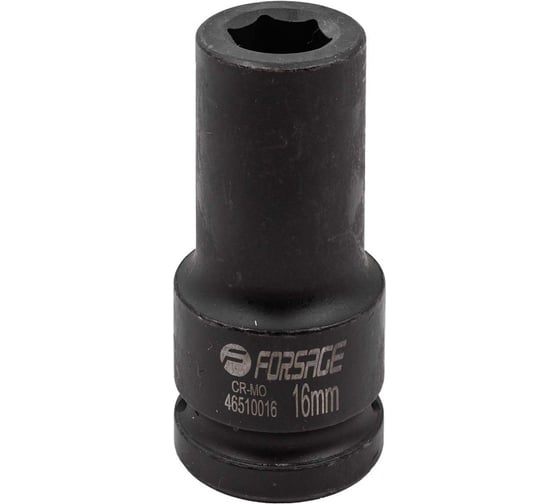Головка ударная глубокая 16 мм, 3/4"DR, 6 гр. Forsage F-46510016(57476)