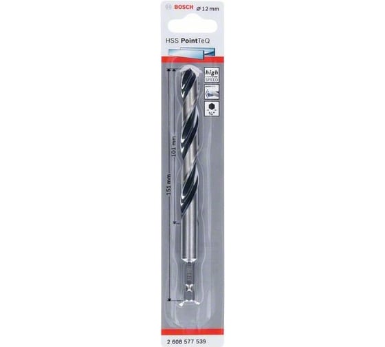 Сверло HSS PointTeQ (HEX; 12 мм) Bosch 2608577539