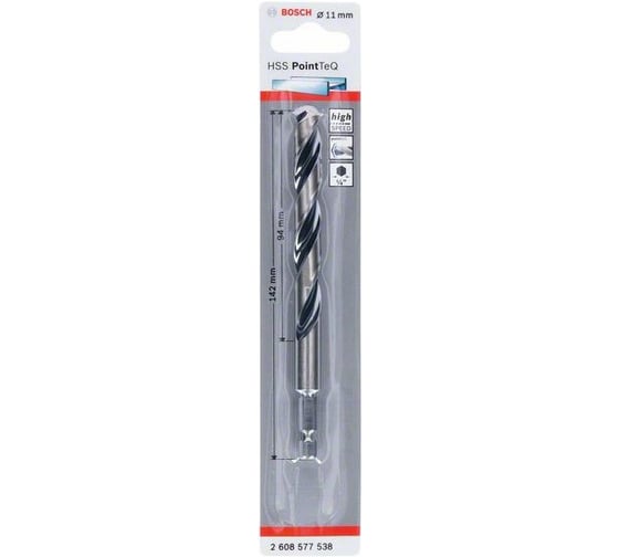 Сверло HSS PointTeQ (HEX; 11 мм) Bosch 2608577538