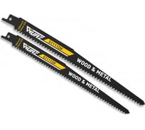 Полотно универсальное WURZ для сабельной пилы (биметалл) 228мм/9" 4,3мм/6 2шт S1111DF