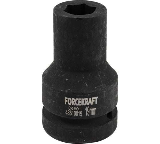 Головка ударная глубокая 19 мм, 6 гр., 1"DR Forcekraft FK-48510019(57893)