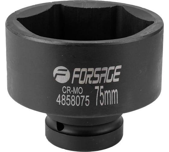 Головка ударная 75 мм, 6 гр., 1"DR Forsage F-4858075(57917)
