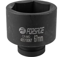 Головка ударная глубокая 67 мм, 6 гр., 1"DR Forsage F-48510067(57924)