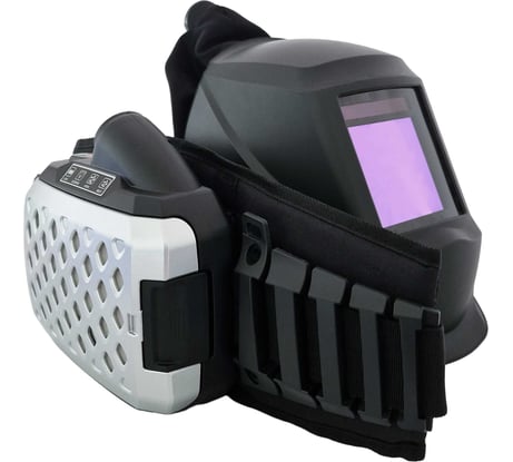 Маска сварочная с турбоблоком Ф12 REAL COLOR Хамелеон 100x96 мм DIN 3/4-8/9-13 Внеш. регул WELDER WDT-Ф12-К