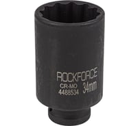 Головка ударная глубокая 12-гранная 34 мм, 1/2"DR Rockforce RF-4488534(54988)