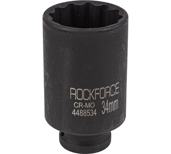 Головка ударная глубокая 12-гранная 34 мм, 1/2"DR Rockforce RF-4488534(54988) 1