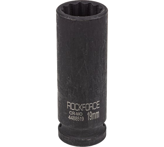 Головка ударная глубокая 12-гранная 19 мм, 1/2"DR Rockforce RF-4488519(54973) 1