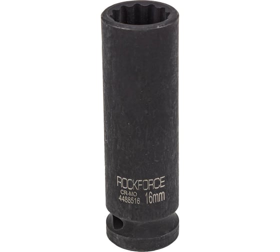 Головка ударная глубокая 12-гранная 16 мм, 1/2"DR Rockforce RF-4488516(54970) 1