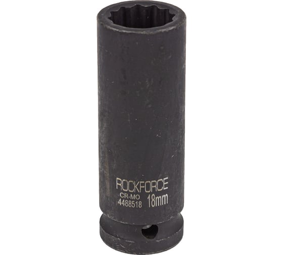 Головка ударная глубокая 12-гранная 18 мм, 1/2"DR Rockforce RF-4488518(54972) 1