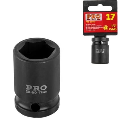 Головка ударная глубокая 6 граней PRO 17 мм, 1/2"DR STARTUL PRO-30117
