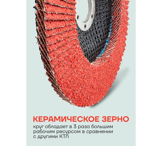 Круг лепестковый керамический торцевой 150x22.2 мм, P40 Rockforce RF-FD640Q(52013)