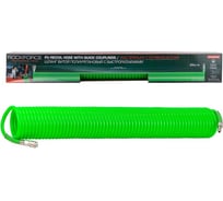 Шланг витой полиуретановый с быстроразъемами 14х10 мм, 20 м Rockforce RF-1410-20Green(58012)