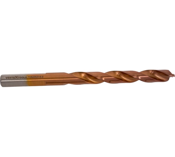Сверло по металлу COBALT 9.5 мм, Р6М5К8 vertextools 818-9,5 1