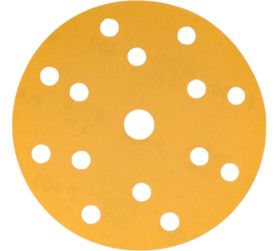 Шлифовальный круг Gold 150 мм, на липучке, 15 отверстий, Р400, 5 шт Interflex 3127043315-5 1