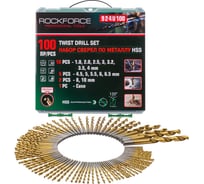 Набор сверел по металлу 100 предметов, кейс Rockforce RF-924U100(57272)