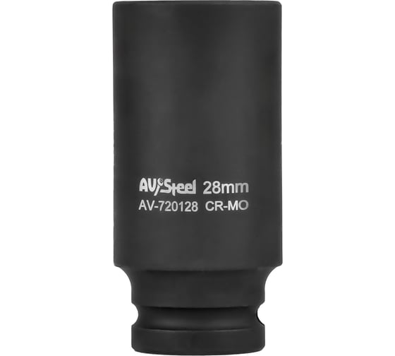 Головка ударная удлиненная шестигранная 28 мм, 1/2"DR AV Steel AV-720128