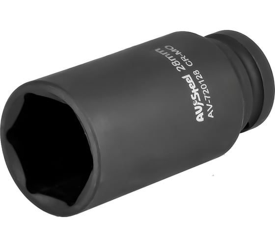 Головка ударная удлиненная шестигранная 28 мм, 1/2"DR AV Steel AV-720128