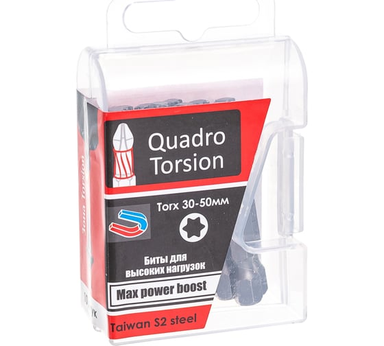 Бита Torx (10 шт; T30; 50 мм; 1/4") Quadro Torsion 433050