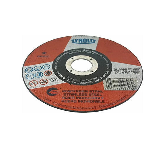 Диск отрезной A60R-BFB INOX (125х1х22.2 мм) BASIC* Tyrolit 34332869 1