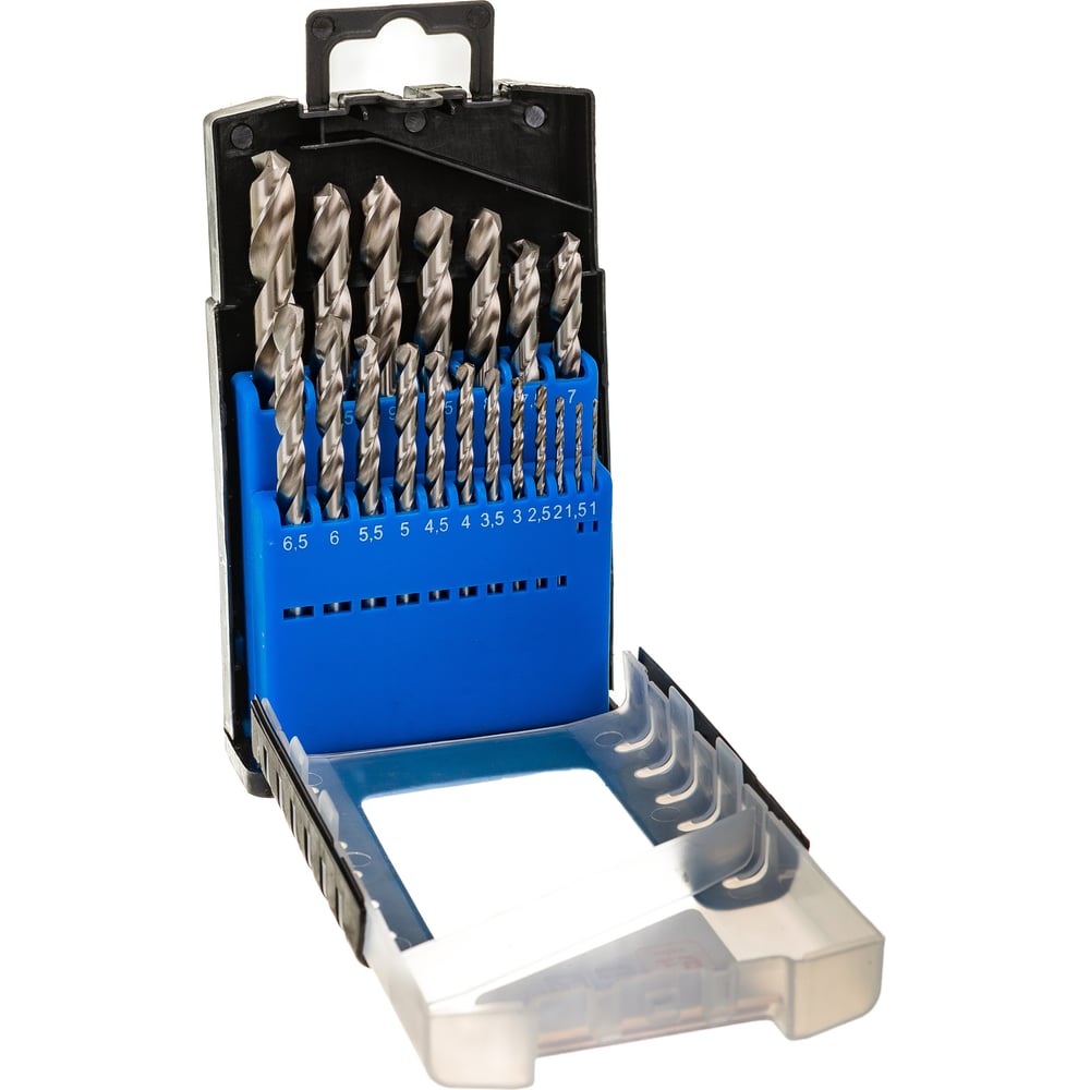Набор сверл по металлу (19 шт; 1-10 мм; Р6М5; вышлифованные ...