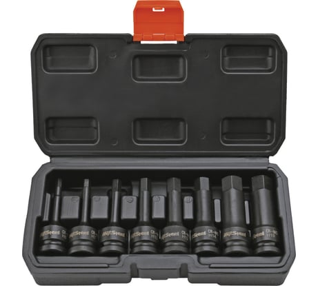 Набор головок ударных 1/2" HEX L 78 мм, H6-H19, 8 шт. AV Steel AV-724408
