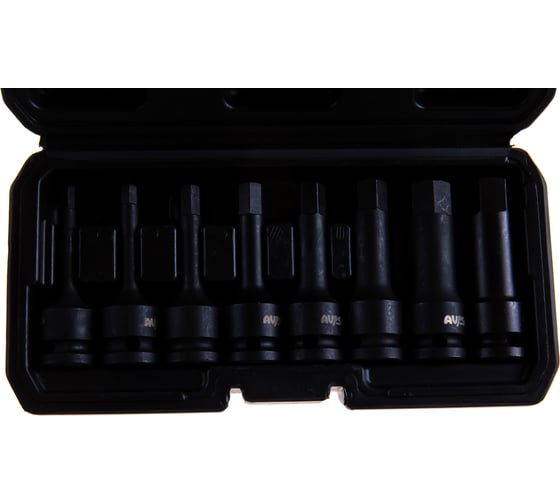 Набор головок ударных 1/2" HEX L 78 мм, H6-H19, 8 шт. AV Steel AV-724408