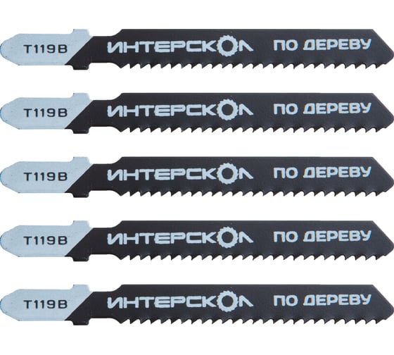 Пилки для лобзика по дереву T119B 76x51x2.0 мм, 5 шт ИНТЕРСКОЛ 34151.076