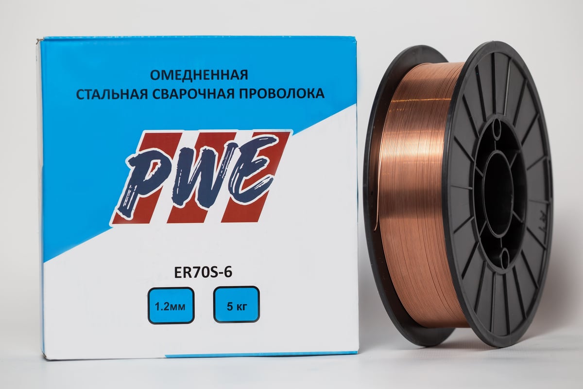 Омедненная проволока PWE ER70S-6 1.2 мм, 5 кг PLAZWELD PWE1205 ...