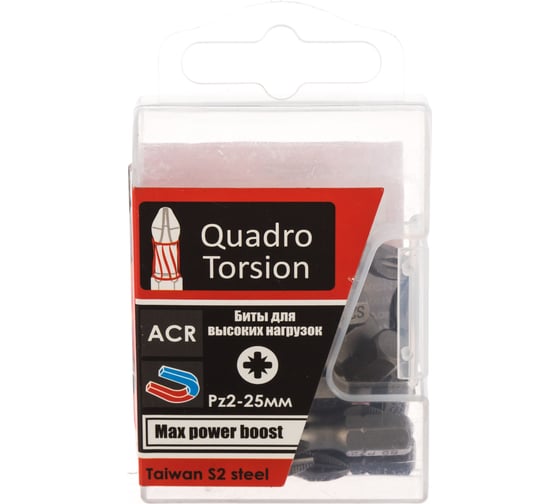 Бита (25 шт; PZ2; 25 мм; 1/4" C6.3) Quadro Torsion 420225