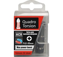 Бита (10 шт; PZ2; 50 мм; 1/4" E6.3) Quadro Torsion 420250