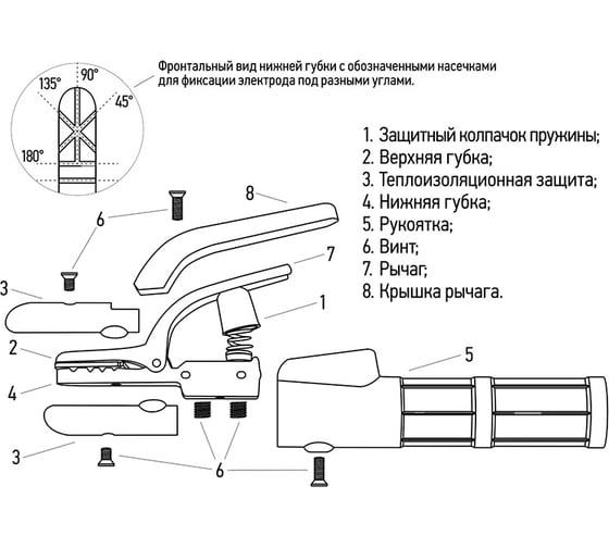 Электрододержатель 500А Italian type REXANT 16-0856